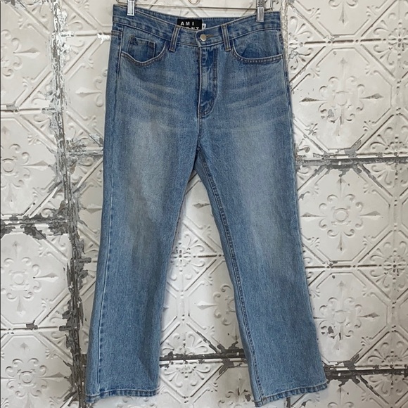 amiment Denim - Amiment high waisted crop vintage wash jeans